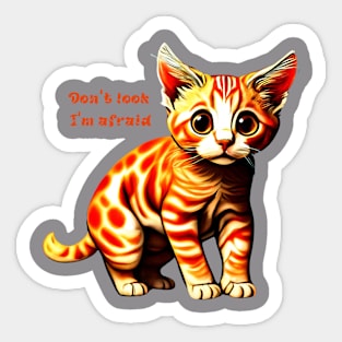 A scared cat Sticker